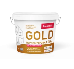 Bayramix Байрамикс Мраморная штукатурка GOLD Mineral 15 кг GR 061, Голд Минерал декоративная, износостойкая для наружных работ