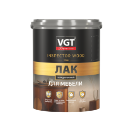 Глянцевый водно-дисперсионный однокомпонентный полиуретановый лак для мебели ВГТ, 0,9 кг, по дереву, без запаха, мебельный VGT PREMIUM