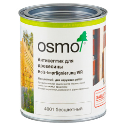 ОСМО 4001 Бесцветный Антисептик для древесины OSMO Holz-Imprägnierung WR для наружных работ (0,125 л)